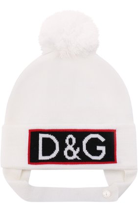 Шапка из шерсти с логотипом бренда и помпоном Dolce & Gabbana белого цвета, арт. 0131/LN4H09/LK5V8 в ЦУМ | Фото №1 Шапка из шерсти с логотипом бренда и помпоном Dolce & Gabbana белого цвета | Фото №1