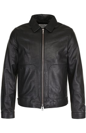 Мужская черная кожаная куртка на молнии Officine Generale, арт. W17M0TW154 купить в ЦУМ | Фото №1 Кожаная куртка на молнии Officine Generale черная | Фото №1