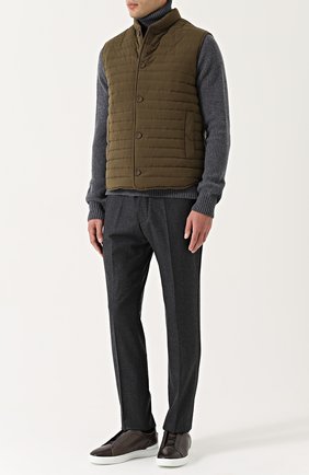 Мужские серые шерстяные брюки прямого кроя Officine Generale, арт. W17MTLG130 купить в ЦУМ | Фото №1 Шерстяные брюки прямого кроя Officine Generale серые | Фото №1