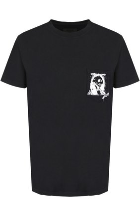 Мужская черная хлопковая футболка с круглым вырезом RTA, арт. MF794-48FDBLK купить в ЦУМ | Фото №1 Хлопковая футболка с круглым вырезом RTA черная | Фото №1