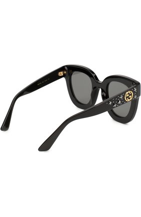 Женские солнцезащитные очки GUCCI черного цвета по цене 68000 руб., арт. GG0116 002 | Фото 4 Женские солнцезащитные очки GUCCI черного цвета, арт. GG0116 002 | Фото 4