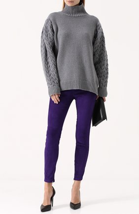 Женские замшевые брюки-скинни RALPH LAUREN фиолетового цвета по цене 227500 руб., арт. 290618851 | Фото 2 Женские замшевые брюки-скинни RALPH LAUREN фиолетового цвета, арт. 290618851 | Фото 2 (Статус проверки: Проверено, Проверена категория; Женское Кросс-КТ: Брюки-одежда; Силуэт Ж (брюки и джинсы): Узкие; Длина (брюки, джинсы): Укороченные; Стили: Кэжуэл; Материал подклада: Хлопок; Материал внешний: Натуральная кожа, Замша)