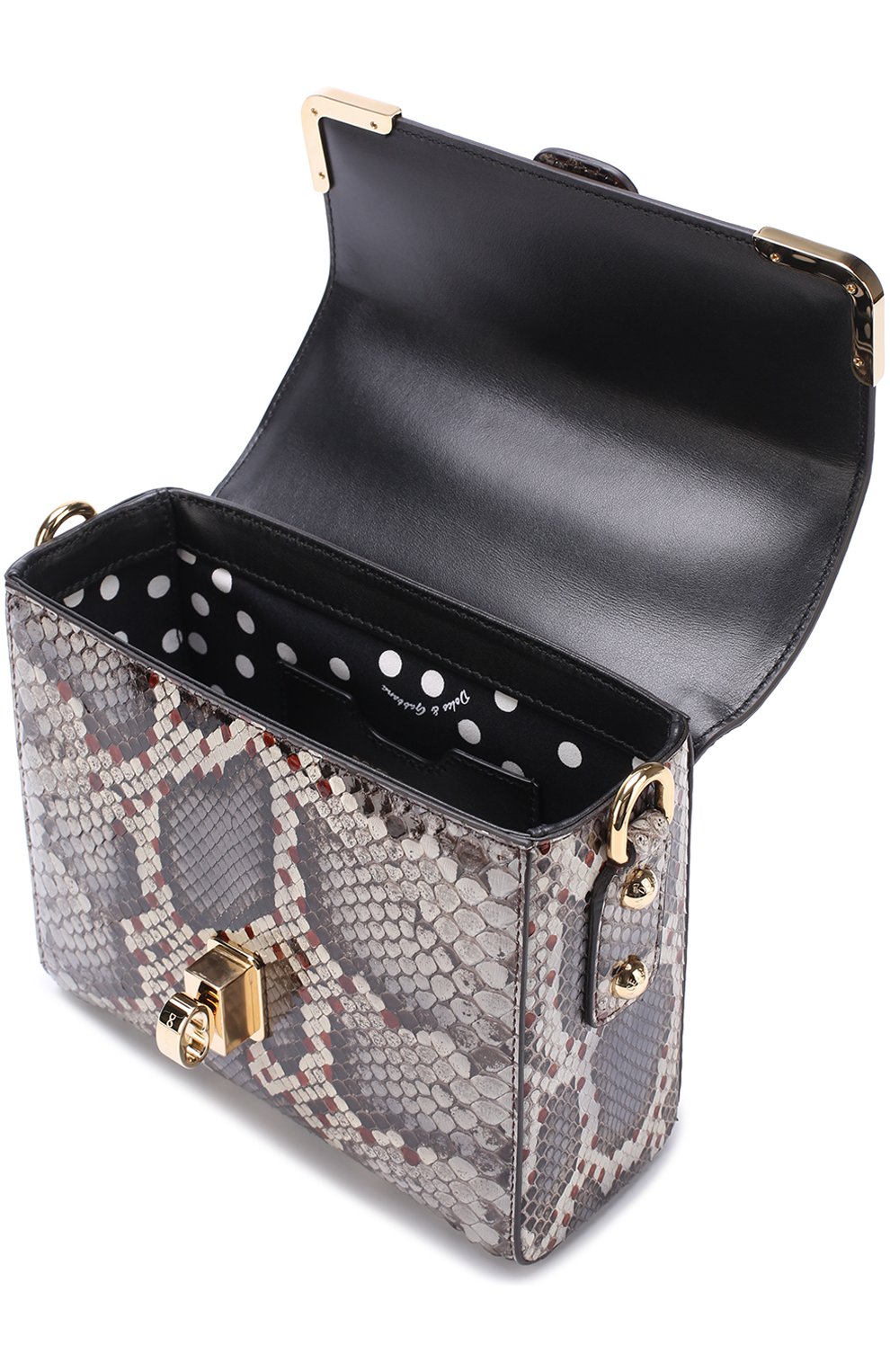 Женская сумка dolce soft из кожи питона DOLCE & GABBANA серая цвета, арт. 0116/BB6284/A2P23 купить в ЦУМ | Фото №4 Сумка Dolce Soft из кожи питона Dolce & Gabbana серая цвета | Фото №4