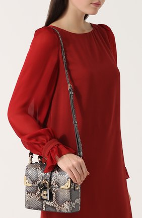 Женская сумка dolce soft из кожи питона DOLCE & GABBANA серая цвета, арт. 0116/BB6284/A2P23 купить в ЦУМ | Фото №5 Сумка Dolce Soft из кожи питона Dolce & Gabbana серая цвета | Фото №5