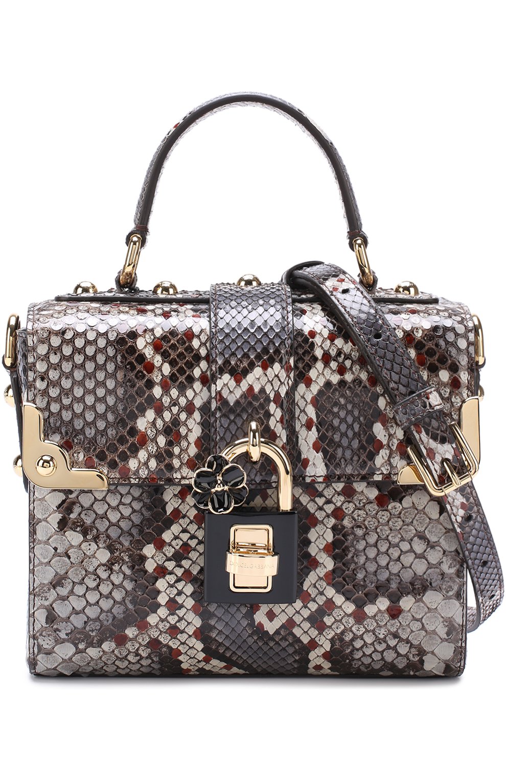 Женская сумка dolce soft из кожи питона DOLCE & GABBANA серая цвета, арт. 0116/BB6284/A2P23 купить в ЦУМ | Фото №6 Сумка Dolce Soft из кожи питона Dolce & Gabbana серая цвета | Фото №6
