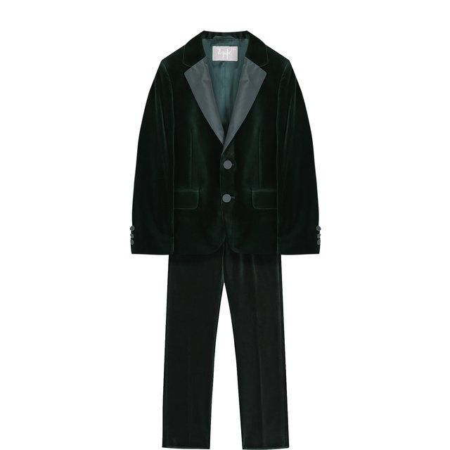Бархатный костюм с пиджаком на двух пуговицах Il Gufo A17TX002V0001/10A-12A