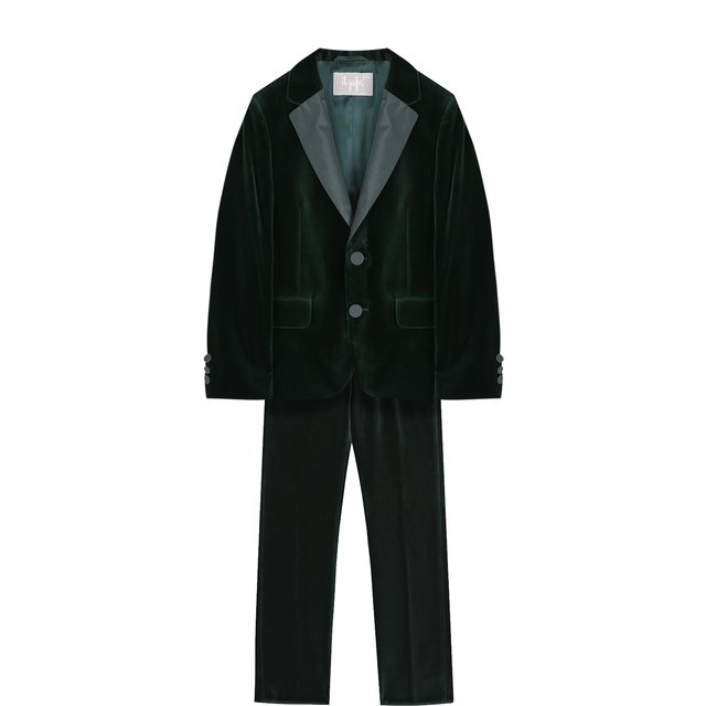 Бархатный костюм с пиджаком на двух пуговицах Il Gufo A17TX002V0001/5A-8A