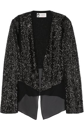 Женский черный шелковый жакет прямого кроя с пайетками Lanvin, арт. RW-JA729T-2750-A17 купить в ЦУМ | Фото №1 Шелковый жакет прямого кроя с пайетками Lanvin черный | Фото №1