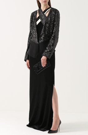 Женский черный шелковый жакет прямого кроя с пайетками Lanvin, арт. RW-JA729T-2750-A17 купить в ЦУМ | Фото №1 Шелковый жакет прямого кроя с пайетками Lanvin черный | Фото №1