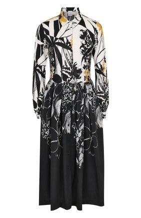 Женское разноцветное шелковое платье-рубашка с принтом sara roka, арт. D0LLIE MID/FW17-34 купить в ЦУМ | Фото №1 Шелковое платье-рубашка с принтом sara roka разноцветное | Фото №1