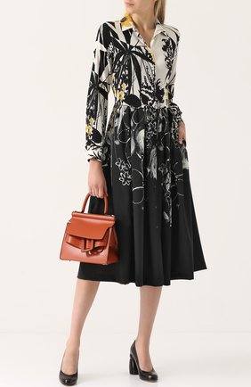 Женское разноцветное шелковое платье-рубашка с принтом sara roka, арт. D0LLIE MID/FW17-34 купить в ЦУМ | Фото №1 Шелковое платье-рубашка с принтом sara roka разноцветное | Фото №1