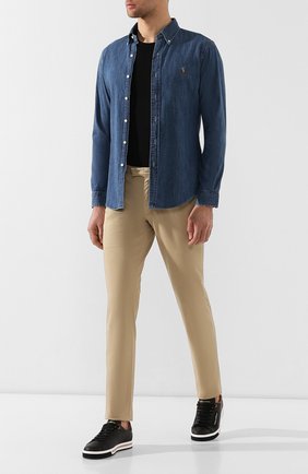 Мужская джинсовая рубашка POLO RALPH LAUREN синего цвета по цене 12450 руб., арт. 710548539 | Фото 2 Мужская джинсовая рубашка POLO RALPH LAUREN синего цвета, арт. 710548539 | Фото 2