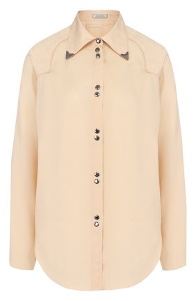 Женская светло-бежевая однотонная блуза свободного кроя Nina Ricci, арт. 17HCT0043VI0411 купить в ЦУМ | Фото №1 Женская однотонная блуза свободного кроя Nina Ricci, цвет светло-бежевый, арт. 17HCT0043VI0411 в ЦУМ | Фото №1