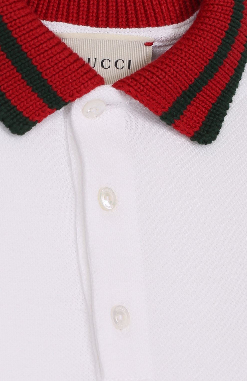 Детский хлопковая пижама с контрастным воротником GUCCI белого цвета по цене 16450 руб., арт. 463264/X5B70 | Фото 3 Детский хлопковая пижама с контрастным воротником GUCCI белого цвета, арт. 463264/X5B70 | Фото 3
