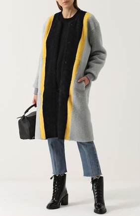 Женская разноцветная шуба из овчины с круглым вырезом Anne Vest, арт. AW17/01/203/46/ESME купить в ЦУМ | Фото №1 Шуба из овчины с круглым вырезом Anne Vest разноцветная | Фото №1