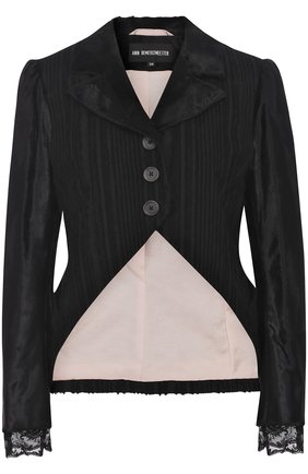 Женский черный приталенный однотонный жакет Ann Demeulemeester, арт. 1702-1002-P-182-099 купить в ЦУМ | Фото №1 Приталенный однотонный жакет Ann Demeulemeester черный | Фото №1