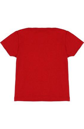 Детский хлопковая футболка с принтом GUCCI красного цвета, арт. 478351/X3G80 | Фото 2 (Статус проверки: Проверена категория, Проверено; Ростовка одежда: 24 мес | 92 см, 36 мес | 98 см)