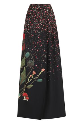 Женская черная шелковая юбка-макси с принтом Vilshenko, арт. AW17 S154 CARMEN купить в ЦУМ | Фото №1 Шелковая юбка-макси с принтом Vilshenko черная | Фото №1
