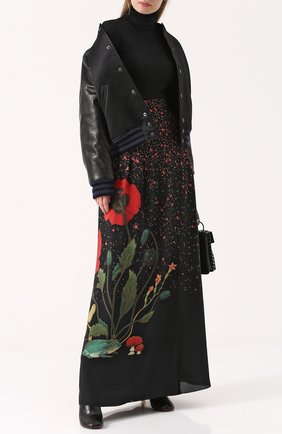 Женская черная шелковая юбка-макси с принтом Vilshenko, арт. AW17 S154 CARMEN купить в ЦУМ | Фото №1 Шелковая юбка-макси с принтом Vilshenko черная | Фото №1