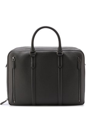 Мужская черная кожаная сумка для ноутбука с плечевым ремнем Ermenegildo Zegna, арт. C1285D-T0E купить в ЦУМ | Фото №1 Кожаная сумка для ноутбука с плечевым ремнем Ermenegildo Zegna черная | Фото №1