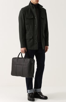 Мужская черная кожаная сумка для ноутбука с плечевым ремнем Ermenegildo Zegna, арт. C1285D-T0E купить в ЦУМ | Фото №2 Кожаная сумка для ноутбука с плечевым ремнем Ermenegildo Zegna черная | Фото №2
