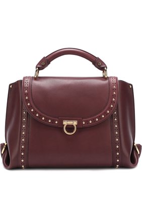 Женская бордовая сумка sofia с заклепками Salvatore Ferragamo, арт. 681061 купить в ЦУМ | Фото №1 Сумка Sofia с заклепками Salvatore Ferragamo бордовая | Фото №1
