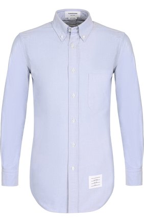 Мужская голубая хлопковая рубашка с отделкой на спине Thom Browne, арт. MWL223A-00139 купить в ЦУМ | Фото №1 Хлопковая рубашка с отделкой на спине Thom Browne голубая | Фото №1