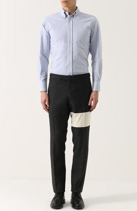 Мужская голубая хлопковая рубашка с отделкой на спине Thom Browne, арт. MWL223A-00139 купить в ЦУМ | Фото №1 Хлопковая рубашка с отделкой на спине Thom Browne голубая | Фото №1