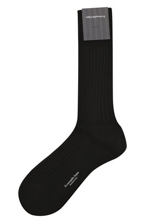 Мужские хлопковые носки ERMENEGILDO ZEGNA черного цвета по цене 2320 руб., арт. N4V400010 | Фото 1 Мужские хлопковые носки ERMENEGILDO ZEGNA черного цвета, арт. N4V400010 | Фото 1