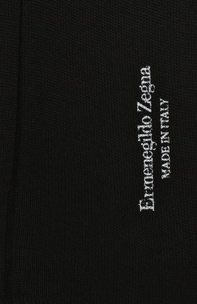 Мужские хлопковые носки ERMENEGILDO ZEGNA черного цвета, арт. N4V400010 | Фото 2 (Материал внешний: Хлопок; Кросс-КТ: бельё)