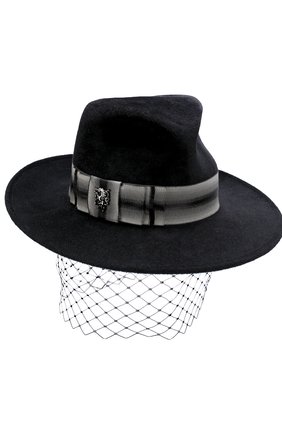 Женская вечерняя фетровая шляпа с декором PHILIP TREACY черного цвета, арт. 0C346 | Фото 1 (Материал: Шерсть, Текстиль; Статус проверки: Проверена категория)
