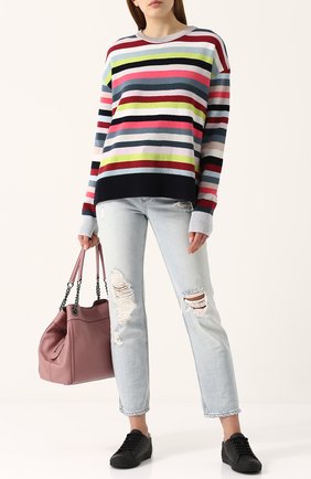 Женский разноцветный вязаный пуловер с круглым вырезом MRZ, арт. FW17-0702 купить в ЦУМ | Фото №1 Вязаный пуловер с круглым вырезом MRZ разноцветный | Фото №1