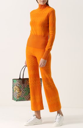 Женская оранжевая облегающая вязаная водолазка Missoni, арт. I17.MD.208025 купить в ЦУМ | Фото №1 Облегающая вязаная водолазка Missoni оранжевая | Фото №1