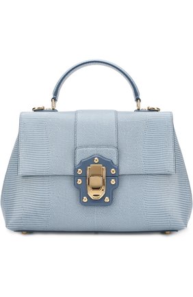 Женская сумка lucia из тисненой кожи DOLCE & GABBANA голубая цвета, арт. 0116/BB6322/A1095 купить в ЦУМ | Фото №1 Сумка Lucia из тисненой кожи Dolce & Gabbana голубая цвета | Фото №1