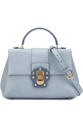 Женская сумка lucia из тисненой кожи DOLCE & GABBANA голубая цвета, арт. 0116/BB6322/A1095 купить в ЦУМ | Фото №6 Сумка Lucia из тисненой кожи Dolce & Gabbana голубая цвета | Фото №6