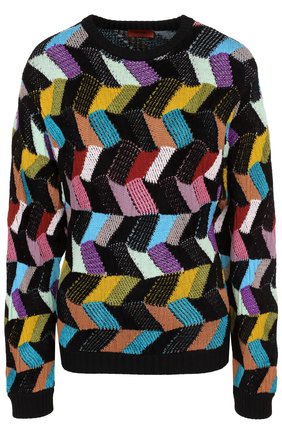 Женский разноцветный шерстяной пуловер с круглым вырезом Missoni, арт. I17.MD.208640 купить в ЦУМ | Фото №1 Шерстяной пуловер с круглым вырезом Missoni разноцветный | Фото №1