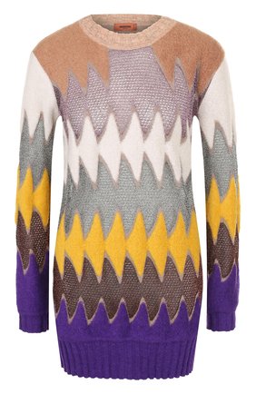 Женский разноцветный удлиненный пуловер с круглым вырезом Missoni, арт. I17.MD.208734 купить в ЦУМ | Фото №1 Удлиненный пуловер с круглым вырезом Missoni разноцветный | Фото №1