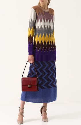 Женский разноцветный удлиненный пуловер с круглым вырезом Missoni, арт. I17.MD.208734 купить в ЦУМ | Фото №1 Удлиненный пуловер с круглым вырезом Missoni разноцветный | Фото №1
