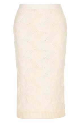 Женская кремовая шерстяная юбка-миди фактурной вязки Missoni, арт. I17.MD.208643 купить в ЦУМ | Фото №1 Шерстяная юбка-миди фактурной вязки Missoni кремовая | Фото №1