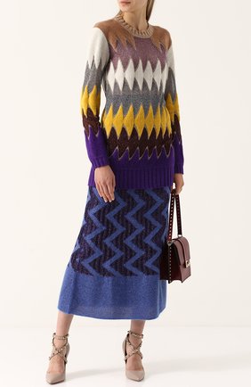 Женская серая вязаная юбка-миди с широким поясом Missoni, арт. I17.MD.208748 купить в ЦУМ | Фото №1 Вязаная юбка-миди с широким поясом Missoni серая | Фото №1