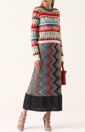Женская серая вязаная юбка-миди с широким поясом Missoni, арт. I17.MD.208748 купить в ЦУМ | Фото №2 Вязаная юбка-миди с широким поясом Missoni серая | Фото №2