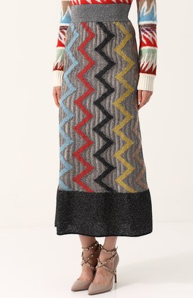 Женская серая вязаная юбка-миди с широким поясом Missoni, арт. I17.MD.208748 купить в ЦУМ | Фото №3 Вязаная юбка-миди с широким поясом Missoni серая | Фото №3