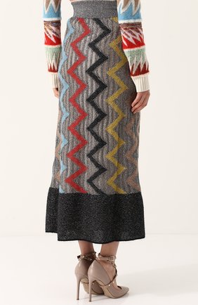 Женская серая вязаная юбка-миди с широким поясом Missoni, арт. I17.MD.208748 купить в ЦУМ | Фото №4 Вязаная юбка-миди с широким поясом Missoni серая | Фото №4
