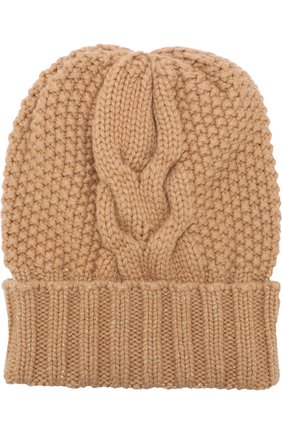 Кашемировая шапка фактурной вязки Kashja` Cashmere, темно-бежевого цвета, арт. ZU3/L в ЦУМ | Фото №1 Кашемировая шапка фактурной вязки Kashja` Cashmere темно-бежевого цвета | Фото №1