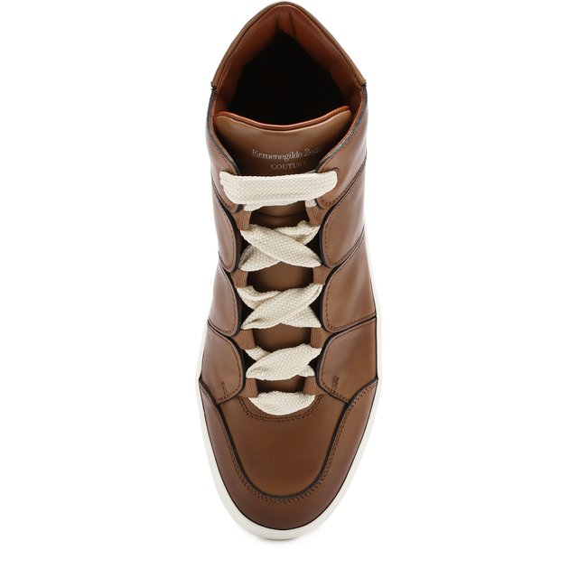 Кожаные кеды на шнуровке Zegna Couture 2505999