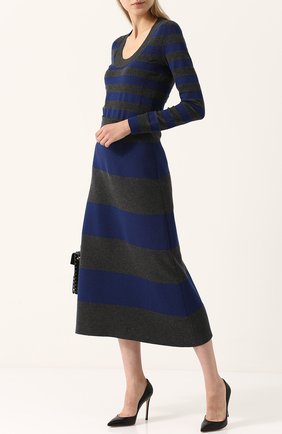 Женская темно-серая вязаная юбка-миди в полоску Sonia Rykiel, арт. 18177208-NH купить в ЦУМ | Фото №1 Вязаная юбка-миди в полоску Sonia Rykiel темно-серая | Фото №1