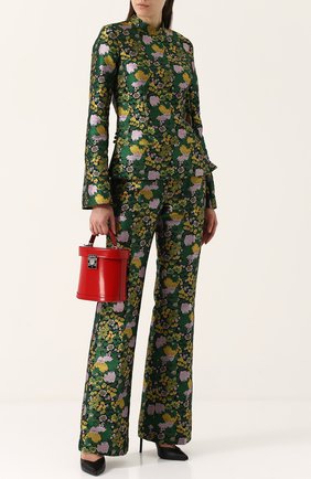 Женские зеленые расклешенные брюки со стрелками Erdem, арт. AW17_6101GRJ купить в ЦУМ | Фото №1 Расклешенные брюки со стрелками Erdem зеленые | Фото №1