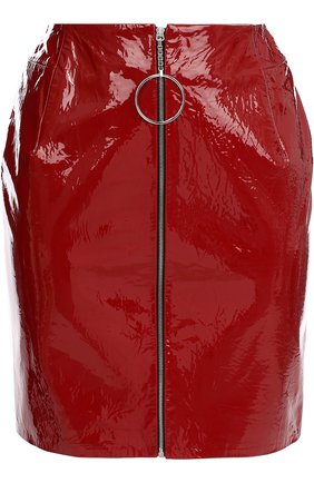 Женская красная однотонная кожаная мини-юбка Mugler, арт. JUPEJ394930 купить в ЦУМ | Фото №1 Однотонная кожаная мини-юбка Mugler красная | Фото №1