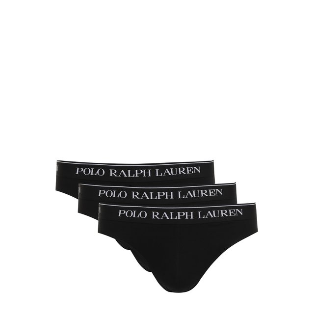 фото Комплект из трех хлопковых брифов с широкой резинкой polo ralph lauren