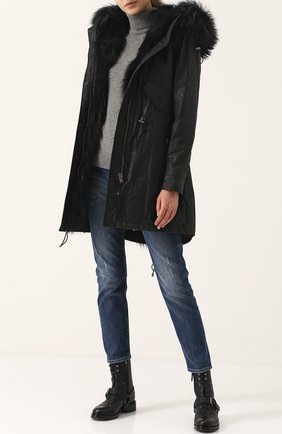 Женская хаки хлопковая парка с подстежкой из меха лисы Sam, арт. XW7144CHV купить в ЦУМ | Фото №1 Хлопковая парка с подстежкой из меха лисы Sam хаки | Фото №1